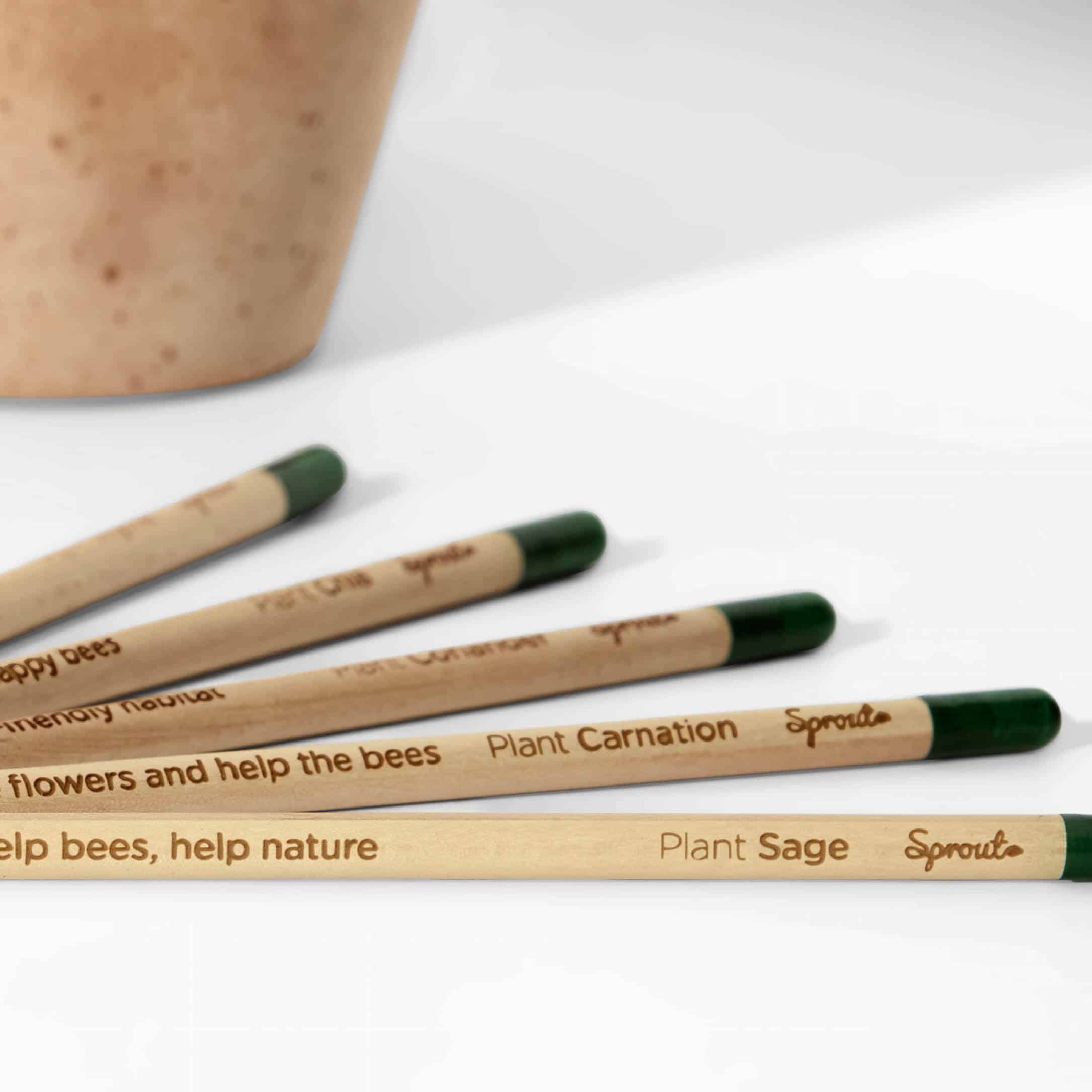 crayon à planter personnalisé sur une table