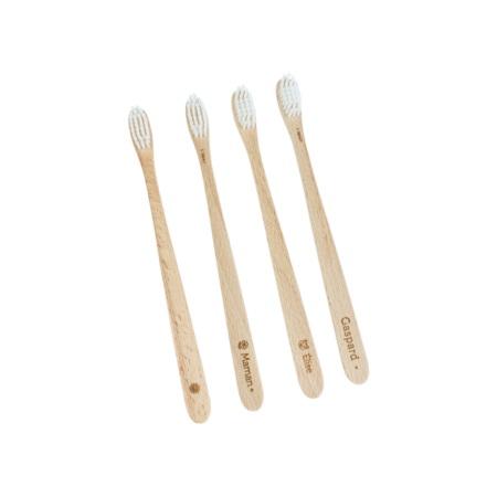 Brosse à dents en bois personnalisable avec gravure laser – vue 2