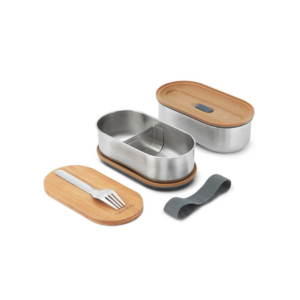 lunchbox bento de deux étages, personnalisable avec un logo entreprise, écologique en acier inox