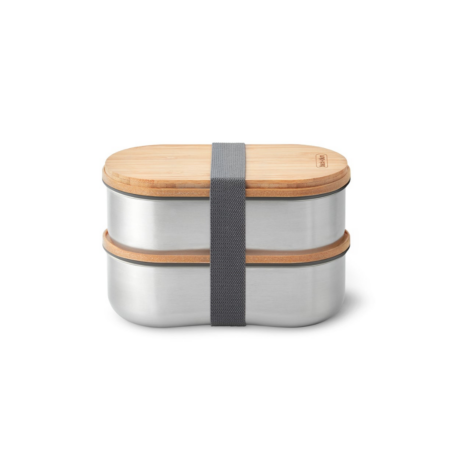 Lunch box bento 2 étages en acier inoxydable personnalisable