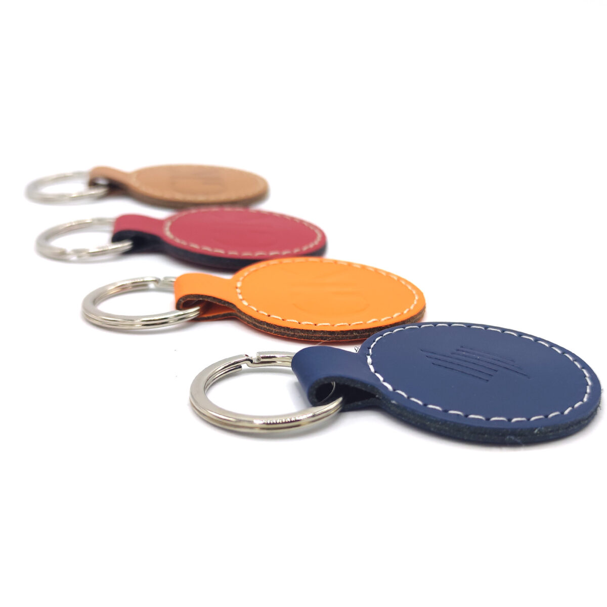 Porte-clés en cuir recyclé personnalisable fabriqué en France