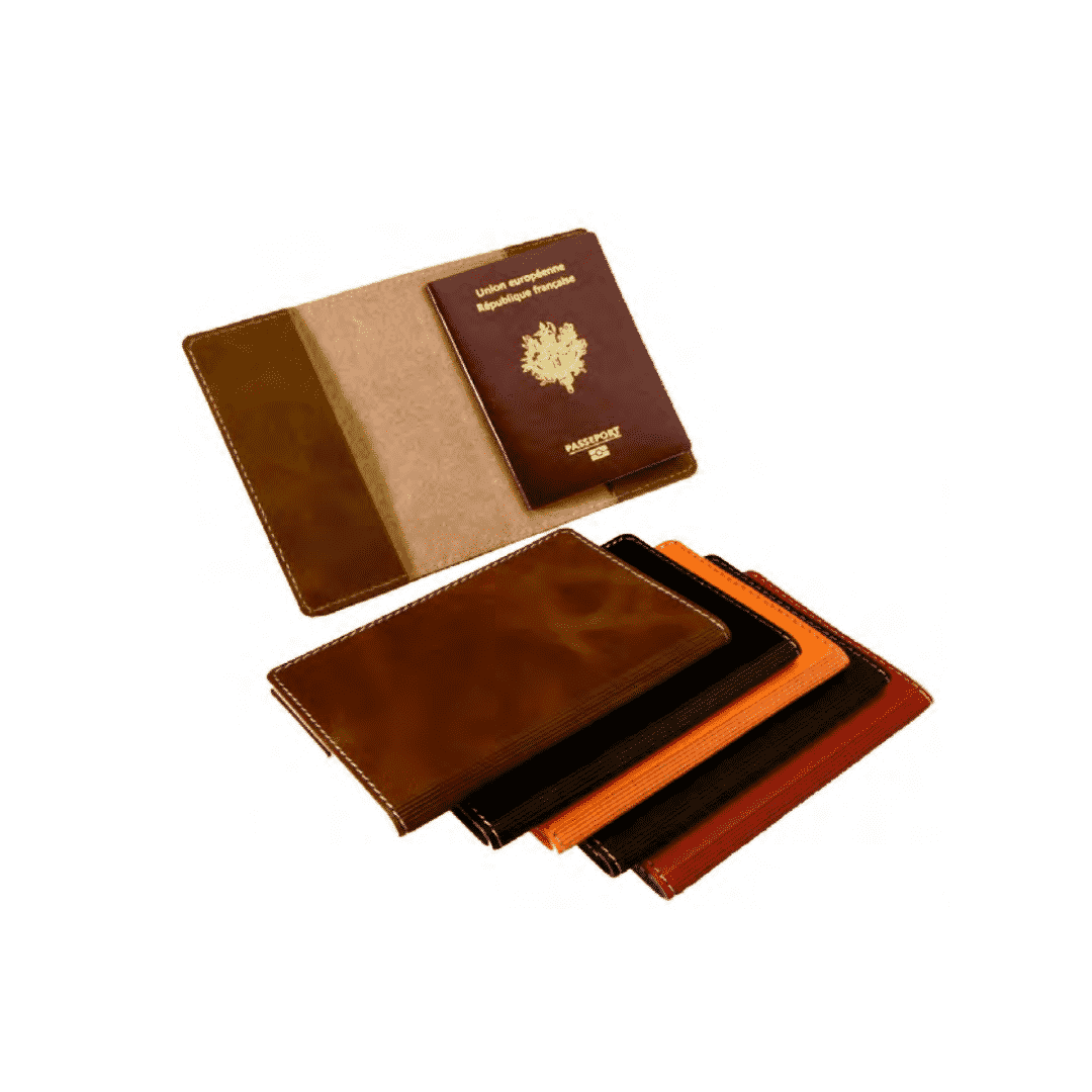 étuis à passeport en cuir recyclé fabriqué en france et personnalisable