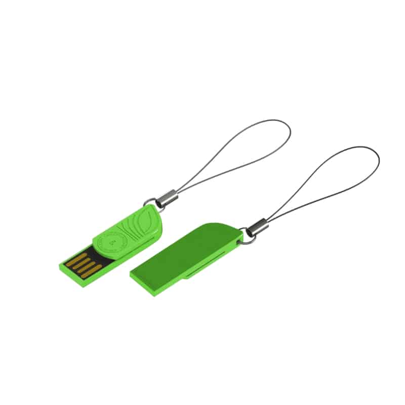 Une clé USB biodégradable et française Key Pop avec un cordon attaché dessus.