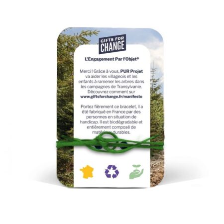 Bracelet Manifesto Forêt en bois personnalisable et français – vue 2