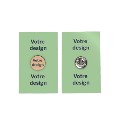 Badge rond en bois avec aimant – vue 2