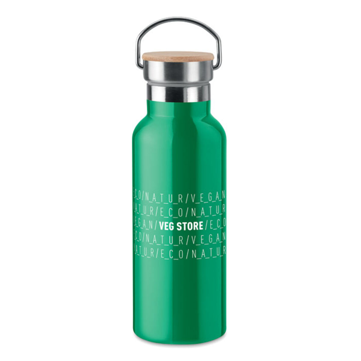 Gourde Isotherme en Acier Inoxydable avec Poignée 500ml Gourde en acier inoxydable. Contenance : 500 ml. Dimensions : 7 x 21 cm. Poids : 273 g. Personnalisation : sérigraphie circulaire (1 couleur), gravure laser, impression numérique 360° (quadri), gravure laser 360°. Zones de marquage : 120 x 200 mm, 80 x 40 mm, 142 x 229 mm. Couleur : Noir, Bleu, Rouge, Blanc, Vert, Orange, Bleu clair, Gris. Origine : Hors-Europe.