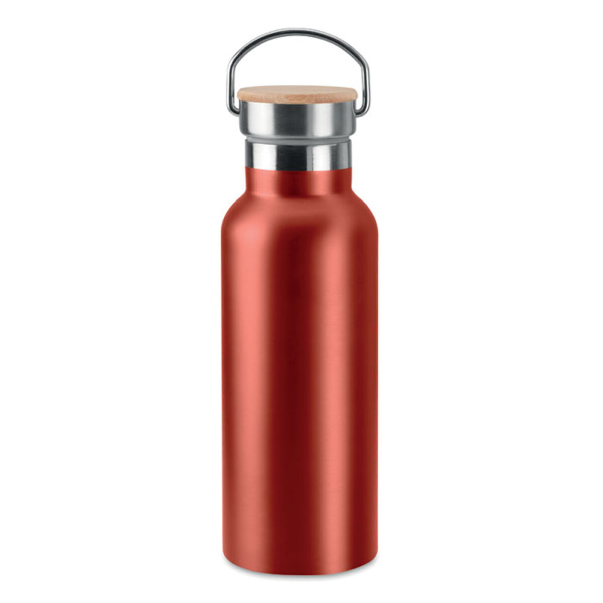 Gourde Isotherme en Acier Inoxydable avec Poignée 500ml Gourde en acier inoxydable. Contenance : 500 ml. Dimensions : 7 x 21 cm. Poids : 273 g. Personnalisation : sérigraphie circulaire (1 couleur), gravure laser, impression numérique 360° (quadri), gravure laser 360°. Zones de marquage : 120 x 200 mm, 80 x 40 mm, 142 x 229 mm. Couleur : Noir, Bleu, Rouge, Blanc, Vert, Orange, Bleu clair, Gris. Origine : Hors-Europe.