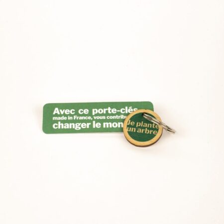 Porte-clés rond en bois personnalisable – vue 2