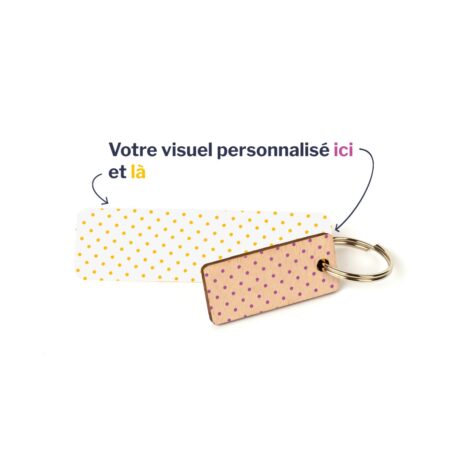 Porte-clés rectangle en bois personnalisable – vue 2