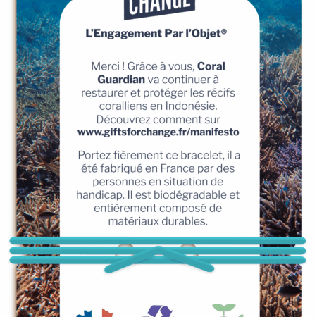 Bracelet Manifesto Océans en bois personnalisable et français – vue 2