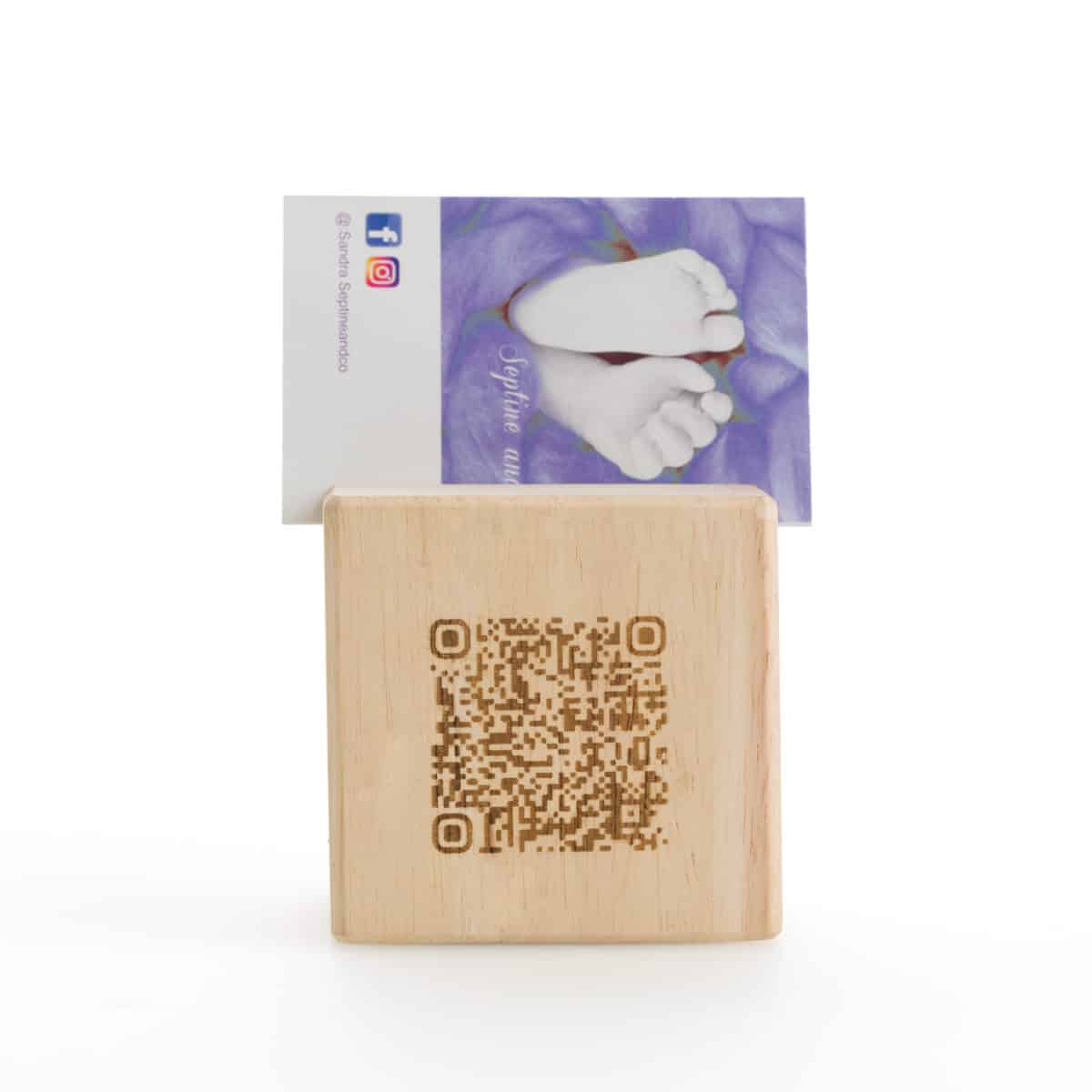qr cube en bois, fabrication française personnalisable, restaurants ou carte de visite