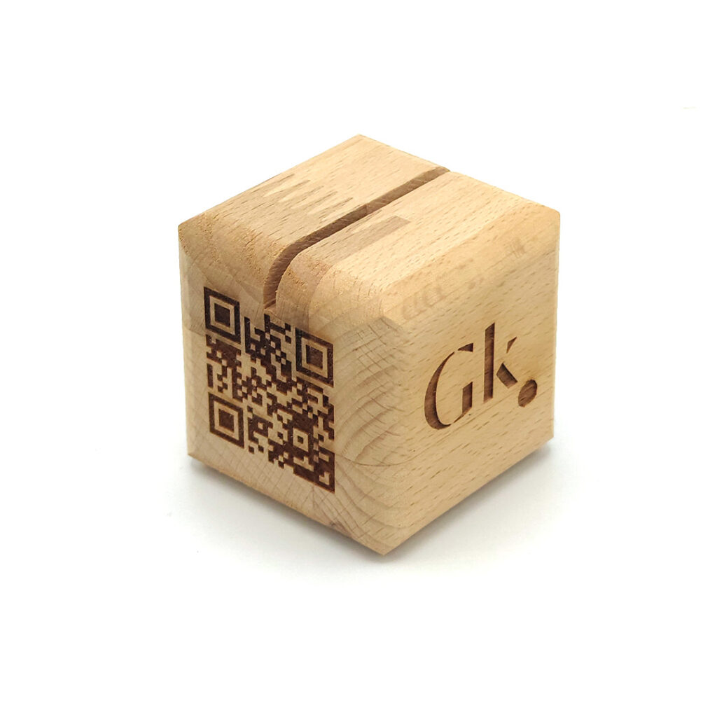 Cube en bois personnalisable avec QR Code – 100% Français | GreenKit