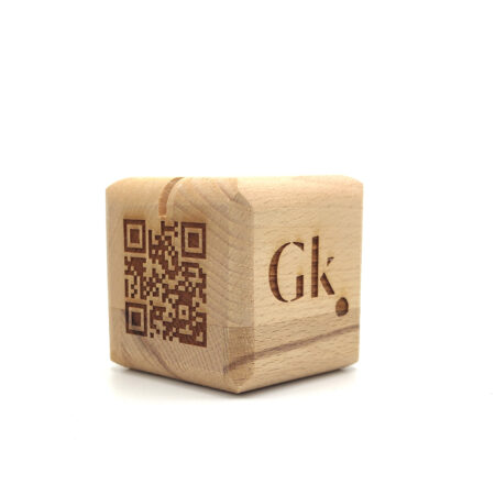 Cube en bois personnalisable avec QR Code – 100% Français