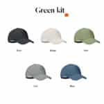Les chapeaux verts Parapluie Droit en PET recyclé - Manche en Bois Courbé sont présentés en différentes couleurs, dotés d'un manche en bois et fabriqués à partir de PET recyclé.