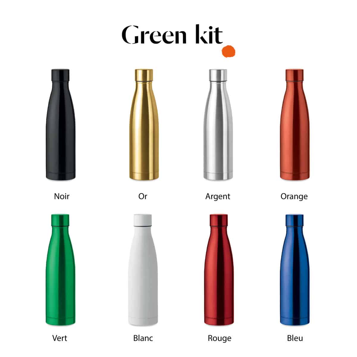 Un ensemble de bouteilles d'eau Parapluie Droit en PET recyclé - Manche en Bois Courbé de différentes couleurs, doté d'un manche en bois courbé.