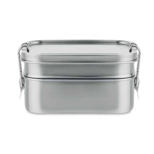 Lunchbox en acier inoxydable à 2 étages personnalisable – vue 2