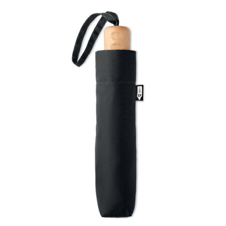 Parapluie Rétractable en PET recyclé - Manche en Bois – vue 2