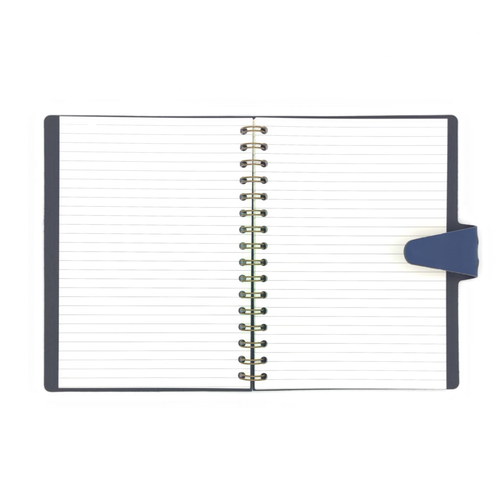 Carnet à spirales en cuir recyclé fabrication française