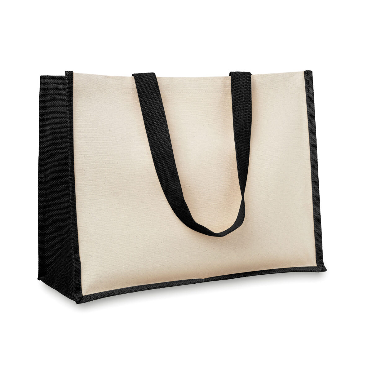 Sac en Toile de Jute Personnalisable Sac en toile de jute. Dimensions : 42 x 19 x 33 cm. Poids : 230 g. Personnalisation : sérigraphie (1 couleur), transfert numérique (quadri). Zone de marquage : 230 x 300 mm. Matière : 100% toile de jute. Couleur : Rouge, Bleu, Noir, Jaune, Écru. Origine : Hors-Europe.