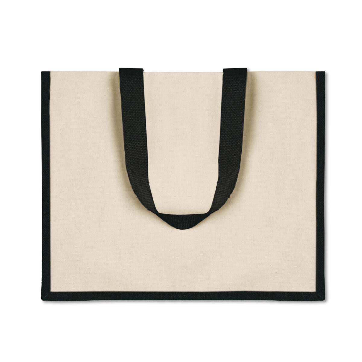 Sac en Toile de Jute Personnalisable Sac en toile de jute. Dimensions : 42 x 19 x 33 cm. Poids : 230 g. Personnalisation : sérigraphie (1 couleur), transfert numérique (quadri). Zone de marquage : 230 x 300 mm. Matière : 100% toile de jute. Couleur : Rouge, Bleu, Noir, Jaune, Écru. Origine : Hors-Europe.