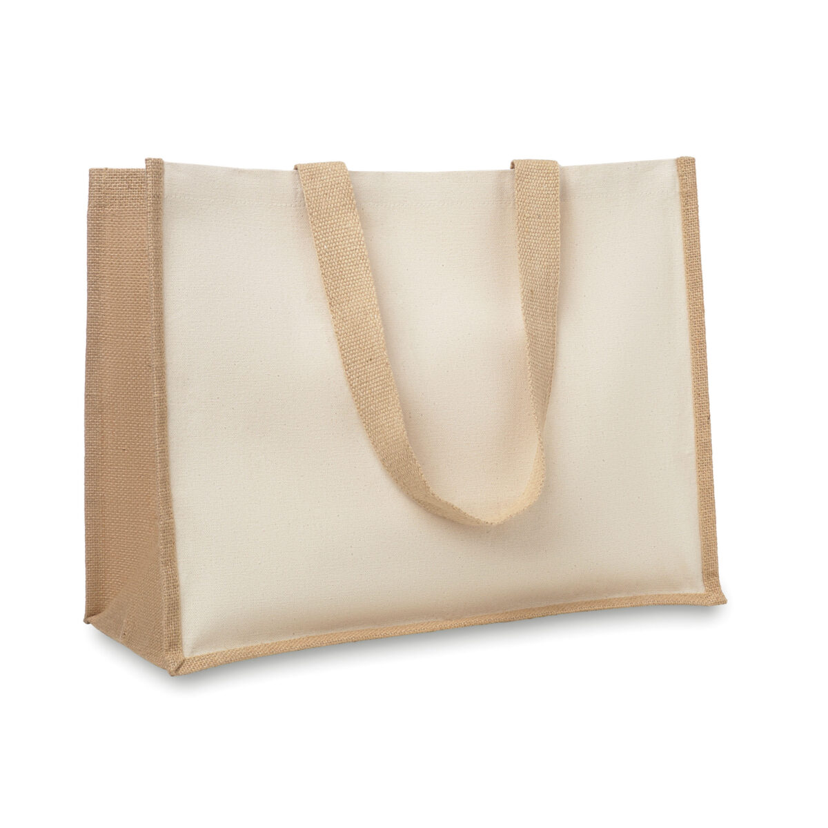 Sac en Toile de Jute Personnalisable Sac en toile de jute. Dimensions : 42 x 19 x 33 cm. Poids : 230 g. Personnalisation : sérigraphie (1 couleur), transfert numérique (quadri). Zone de marquage : 230 x 300 mm. Matière : 100% toile de jute. Couleur : Rouge, Bleu, Noir, Jaune, Écru. Origine : Hors-Europe.