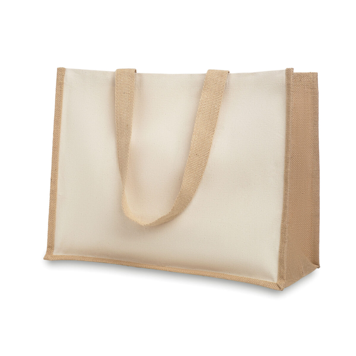 Sac en Toile de Jute Personnalisable Sac en toile de jute. Dimensions : 42 x 19 x 33 cm. Poids : 230 g. Personnalisation : sérigraphie (1 couleur), transfert numérique (quadri). Zone de marquage : 230 x 300 mm. Matière : 100% toile de jute. Couleur : Rouge, Bleu, Noir, Jaune, Écru. Origine : Hors-Europe.
