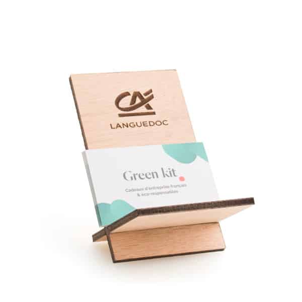 Support cartes de visites bois avec carte