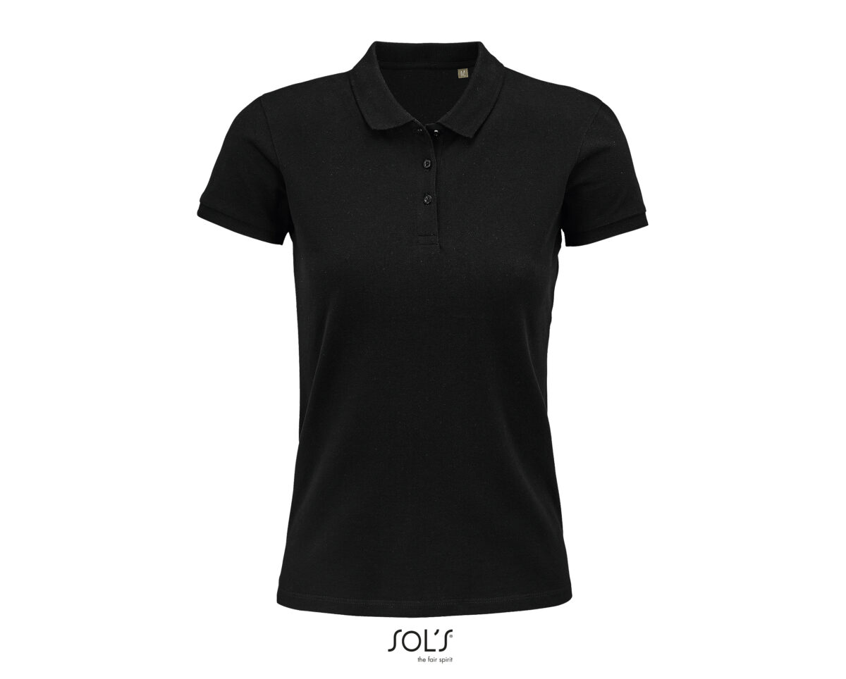 polo femme en coton bio noir