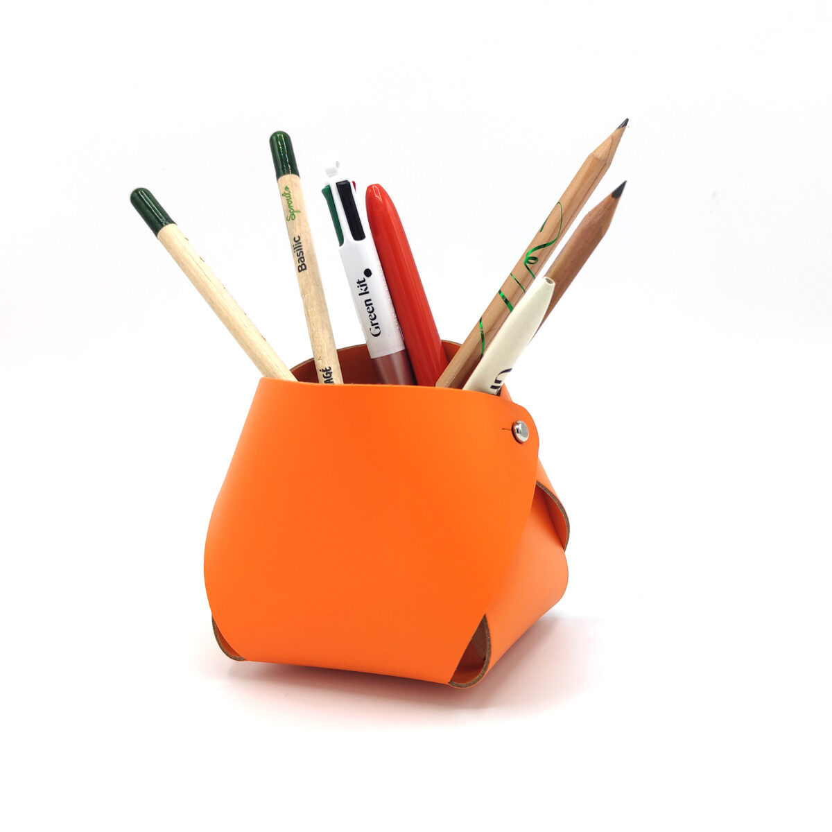 Pot à crayons en fibres de cuir recyclées, personnalisable par embossage