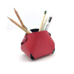Pot à crayons en fibres de cuir recyclées, personnalisable par embossage