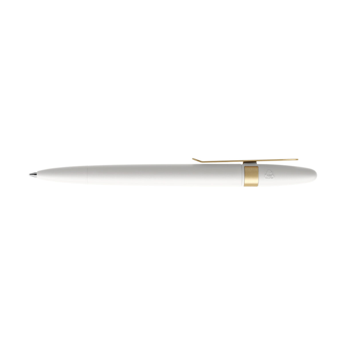 Stylo à bille à <strong data-start="263" data-end="283">système pivotant</strong>, corps en <strong data-start="294" data-end="319">plastique ABS recyclé</strong> (100 % pour les versions noire et blanche, 50 % pour les autres couleurs), agrafe en métal. Existe en version <strong data-start="430" data-end="439">Shell</strong> avec <strong data-start="445" data-end="477">30 % de coquillages recyclés</strong>. Dimensions 14,3 × 1,5 cm, poids 0,015 kg. Personnalisation par <strong data-start="542" data-end="572">sérigraphie 1 à 4 couleurs</strong>, zone de marquage 10 × 25 mm.