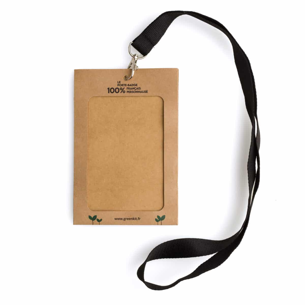 porte badge A6 en kraft, personnalisable et français