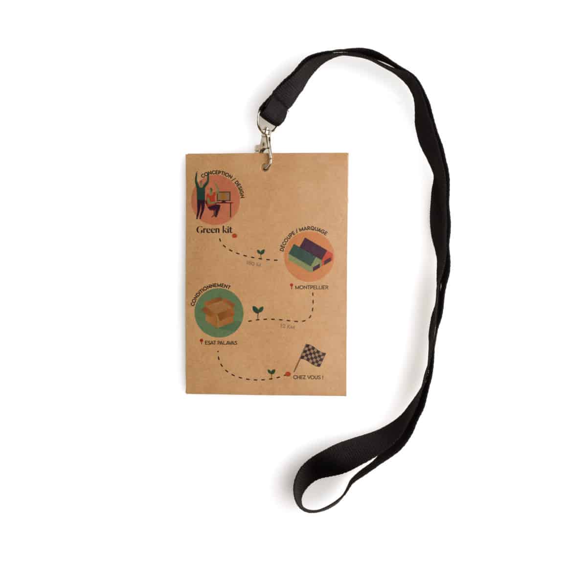 porte badge A6 en kraft, personnalisable et français