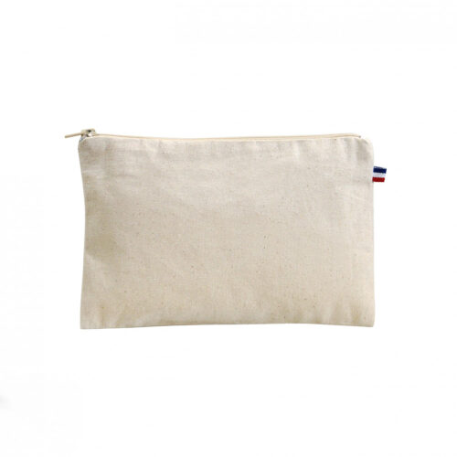 Pochette Française en Coton Biologique avec Zip