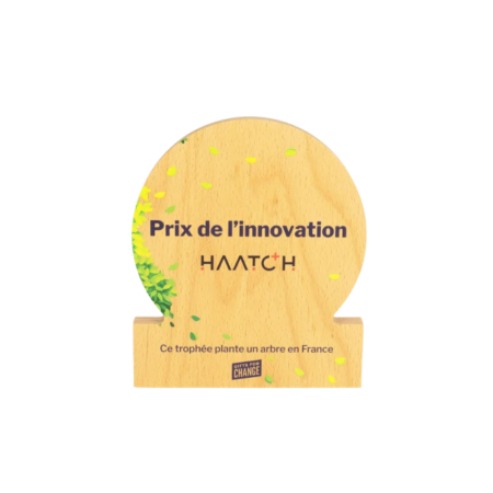 trophée en bois en forme de disque