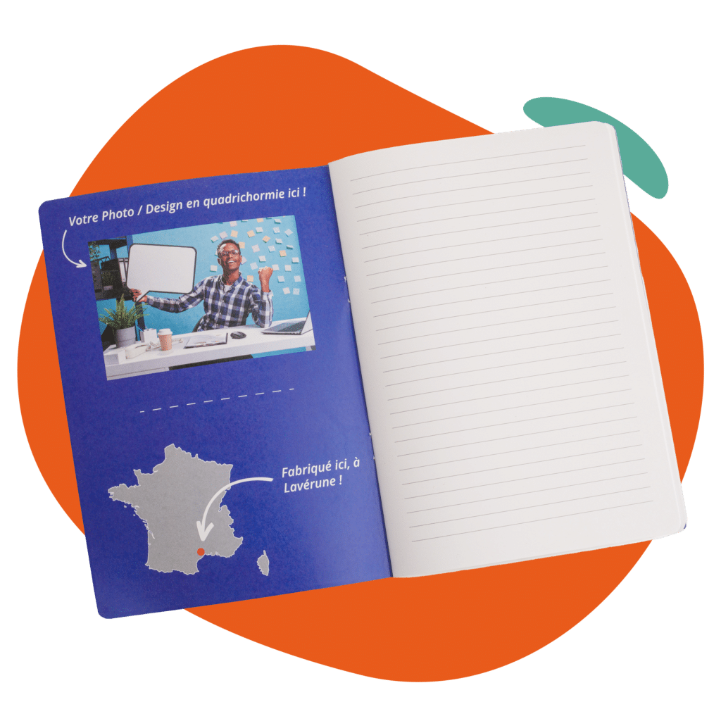 Carnet de notes français avec une carte de France.