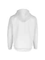Un Sweat-shirt à Capuche Français en Coton Biologique blanc sur un fond blanc.