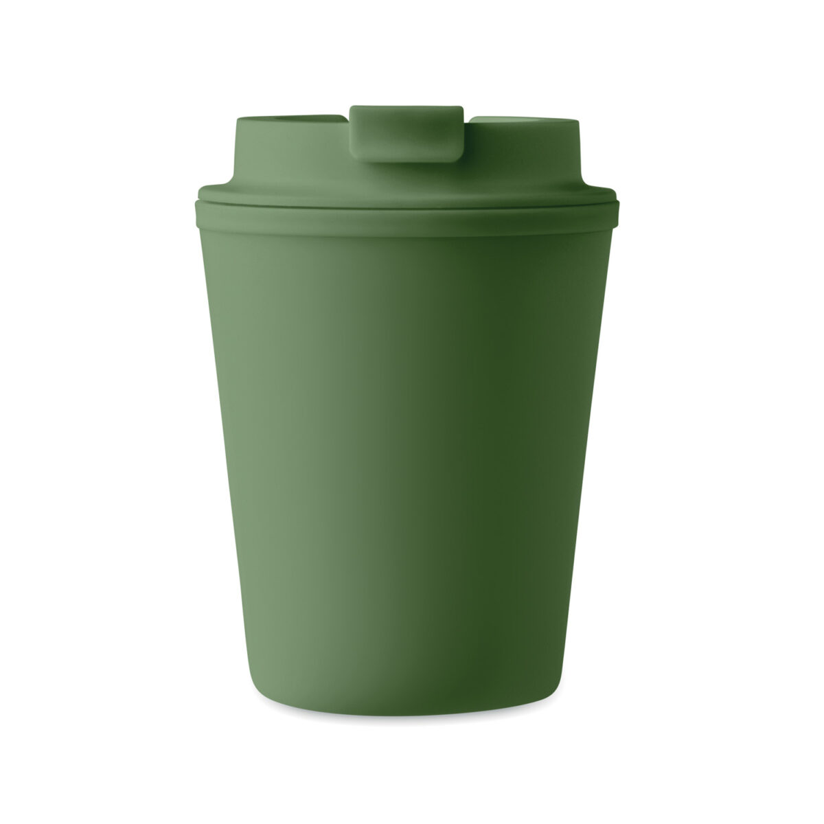 Mug Isotherme à Couvercle en PP Recyclé <strong data-start="209" data-end="229">Mug double paroi</strong> en polypropylène de 300 ml, dimensions Ø9 x 12 cm, poids 9,9 g. Compatible micro-ondes et lave-vaisselle. Personnalisation par tampographie 1 à 4 couleurs (30 x 40 mm) ou sérigraphie circulaire (50 x 220 mm).