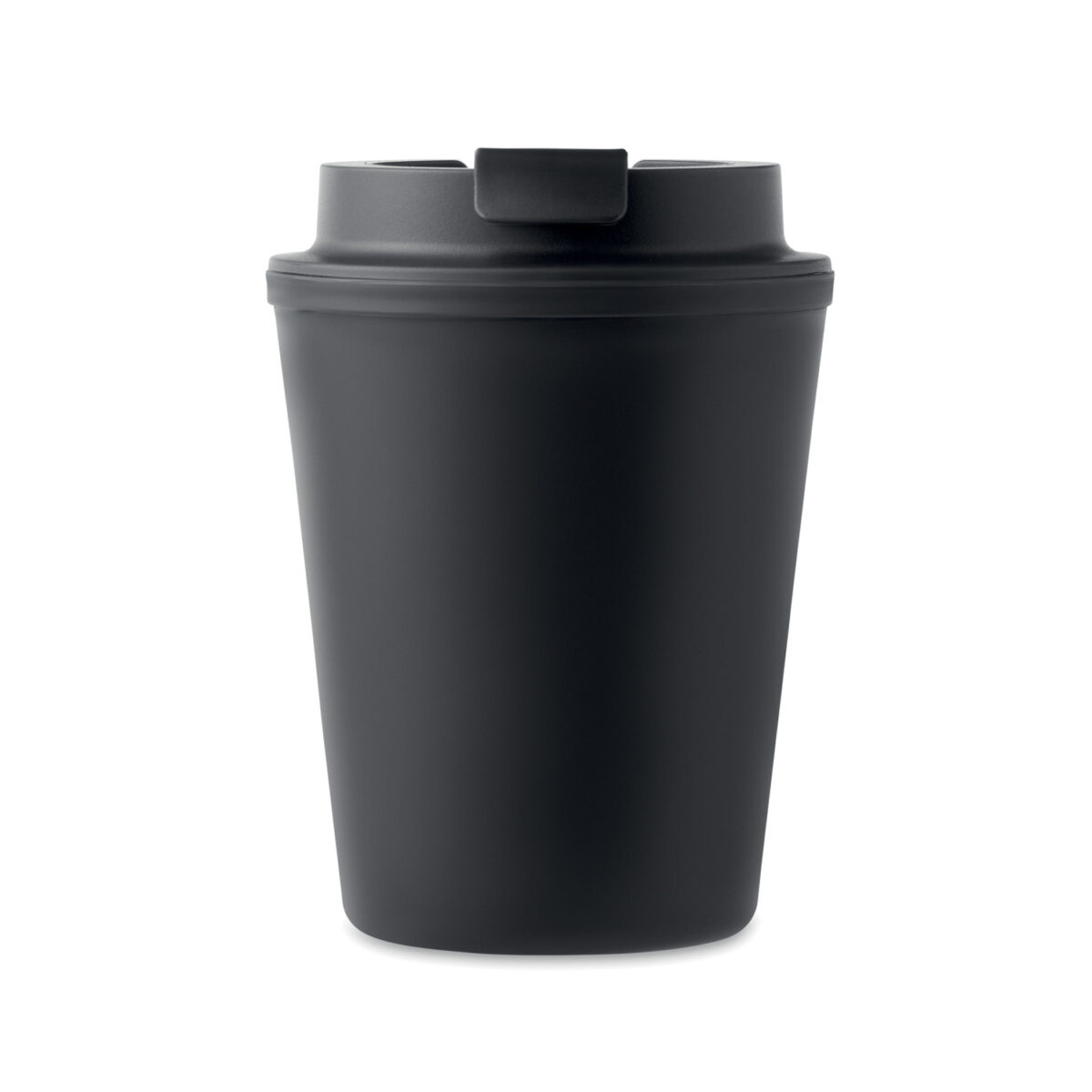 Mug Isotherme à Couvercle en PP Recyclé <strong data-start="209" data-end="229">Mug double paroi</strong> en polypropylène de 300 ml, dimensions Ø9 x 12 cm, poids 9,9 g. Compatible micro-ondes et lave-vaisselle. Personnalisation par tampographie 1 à 4 couleurs (30 x 40 mm) ou sérigraphie circulaire (50 x 220 mm).