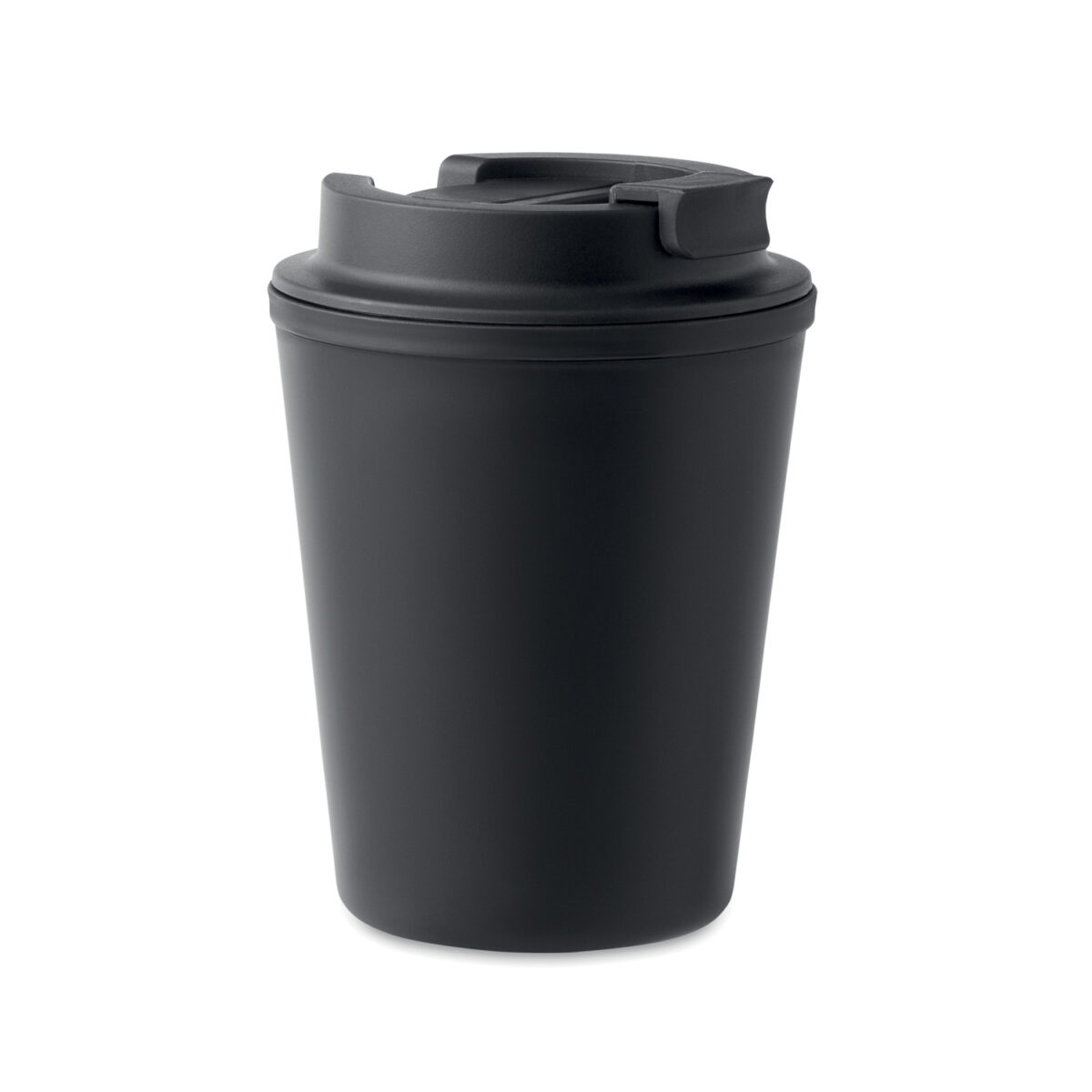 Mug Isotherme à Couvercle en PP Recyclé <strong data-start="209" data-end="229">Mug double paroi</strong> en polypropylène de 300 ml, dimensions Ø9 x 12 cm, poids 9,9 g. Compatible micro-ondes et lave-vaisselle. Personnalisation par tampographie 1 à 4 couleurs (30 x 40 mm) ou sérigraphie circulaire (50 x 220 mm).