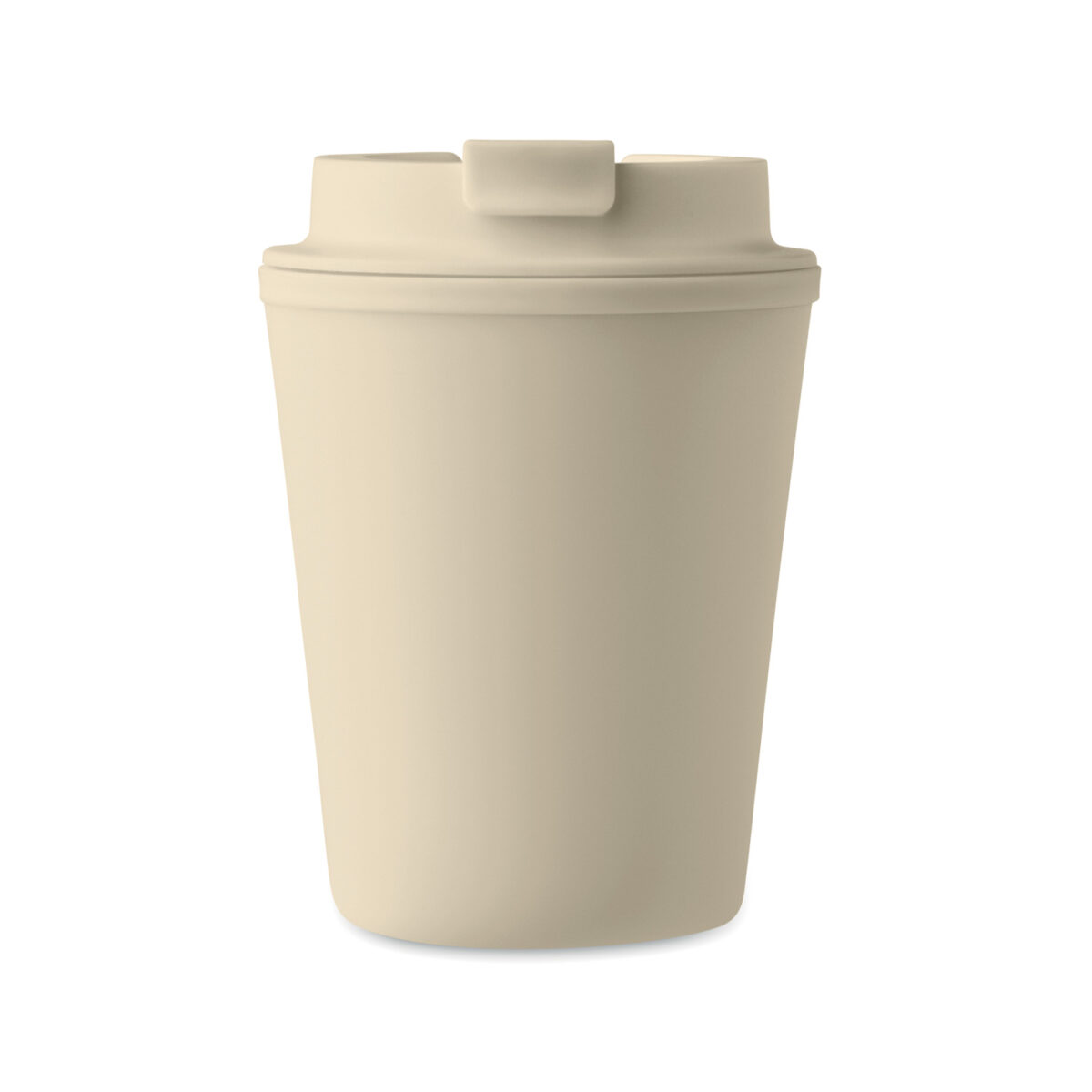 Mug Isotherme à Couvercle en PP Recyclé <strong data-start="209" data-end="229">Mug double paroi</strong> en polypropylène de 300 ml, dimensions Ø9 x 12 cm, poids 9,9 g. Compatible micro-ondes et lave-vaisselle. Personnalisation par tampographie 1 à 4 couleurs (30 x 40 mm) ou sérigraphie circulaire (50 x 220 mm).