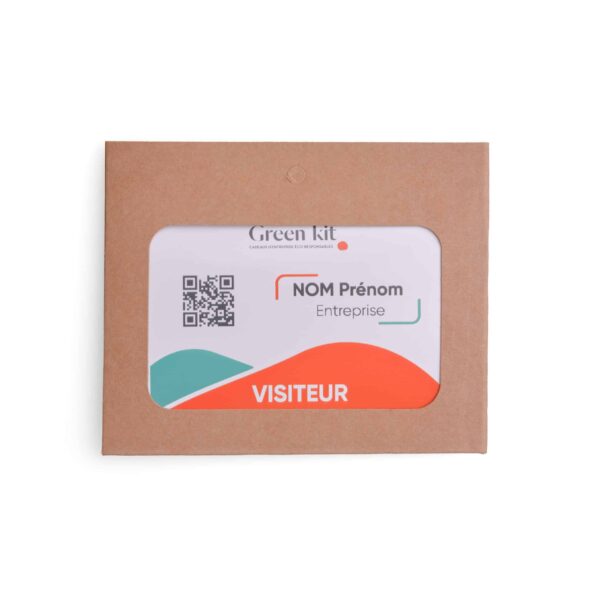 porte badge kraft de face, sur fond blanc taille A7