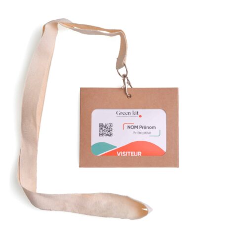 Porte-badge personnalisable A7 en carton kraft - Français – vue 2
