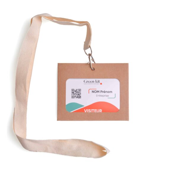 porte badge kraft de face, sur fond blanc taille A7