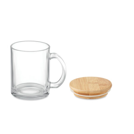 Mug en Verre Recyclé & Couvercle en Bambou - 300 ml – vue 2