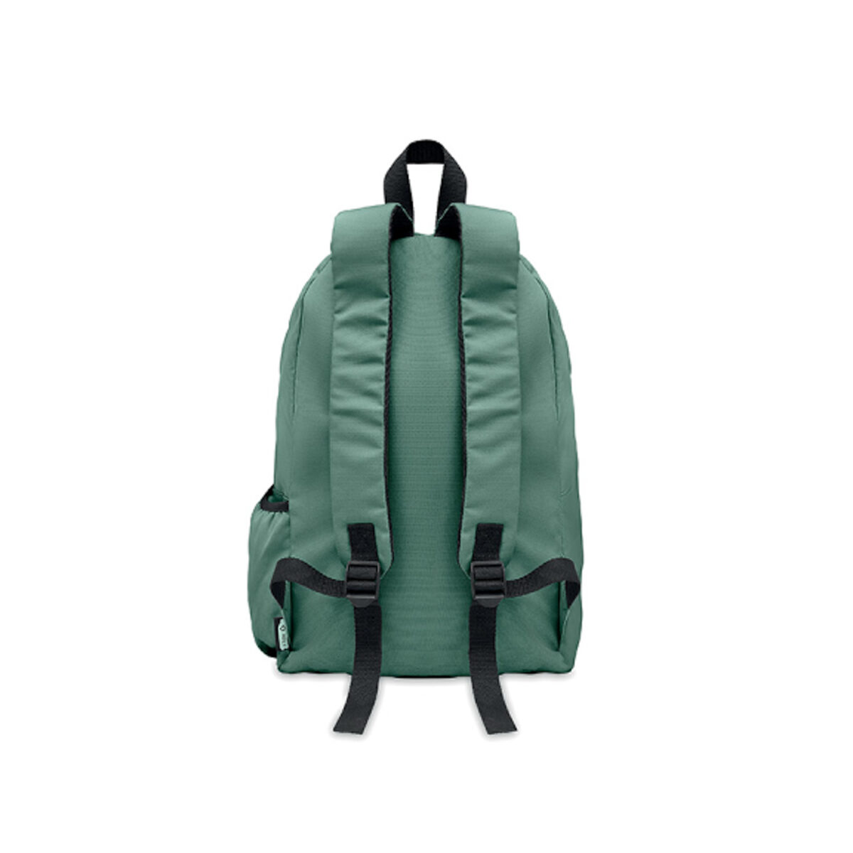 sac à dos en rpet <strong data-start="154" data-end="197" data-is-only-node="">Sac à dos avec poche extérieure en RPET</strong> en polyester recyclé rPET, dimensions 30 x 18 x 40 cm, poids de 0,21 kg. Compartiment latéral pour bouteille, dos rembourré, poche frontale zippée. Personnalisation en sérigraphie 1 couleur ou transfert numérique sur la poche (140 x 100 mm) ou au-dessus de la poche (190 x 70 mm).