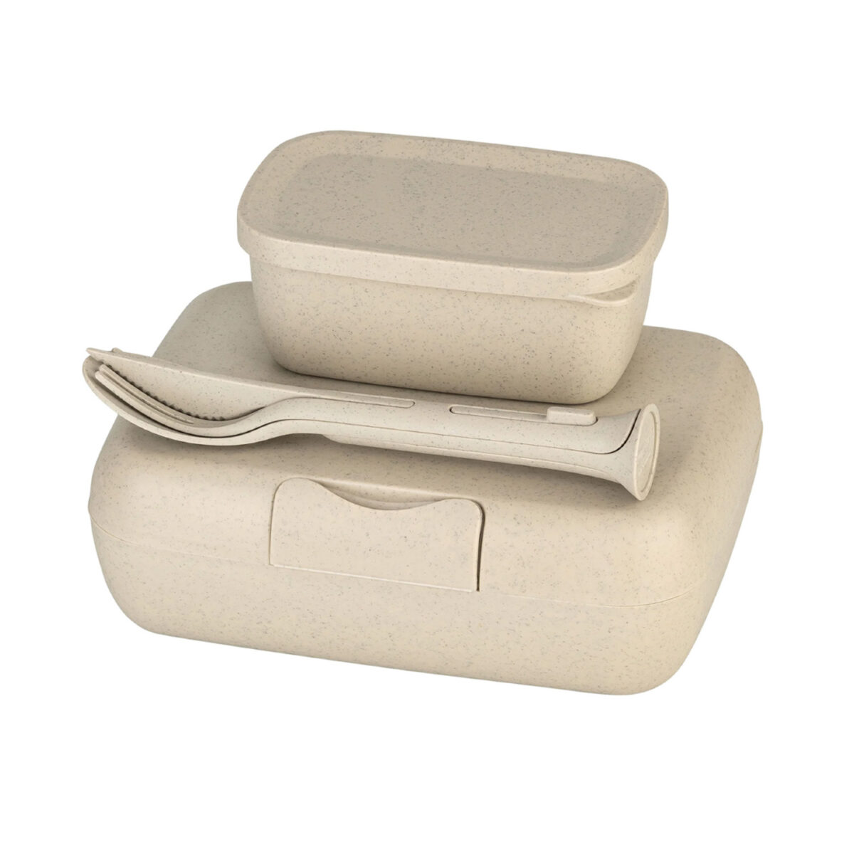 coffret lunch écologique pratique pour déjeuner sain sur le pouce Notre Coffret Lunch est la solution parfaite pour ceux qui cherchent à allier praticité et respect de l'environnement dans leurs repas quotidiens. Incluant un set de couverts et des boîtes de différentes tailles, ce coffret vous assure un déjeuner sain et organisé, où que vous soyez.