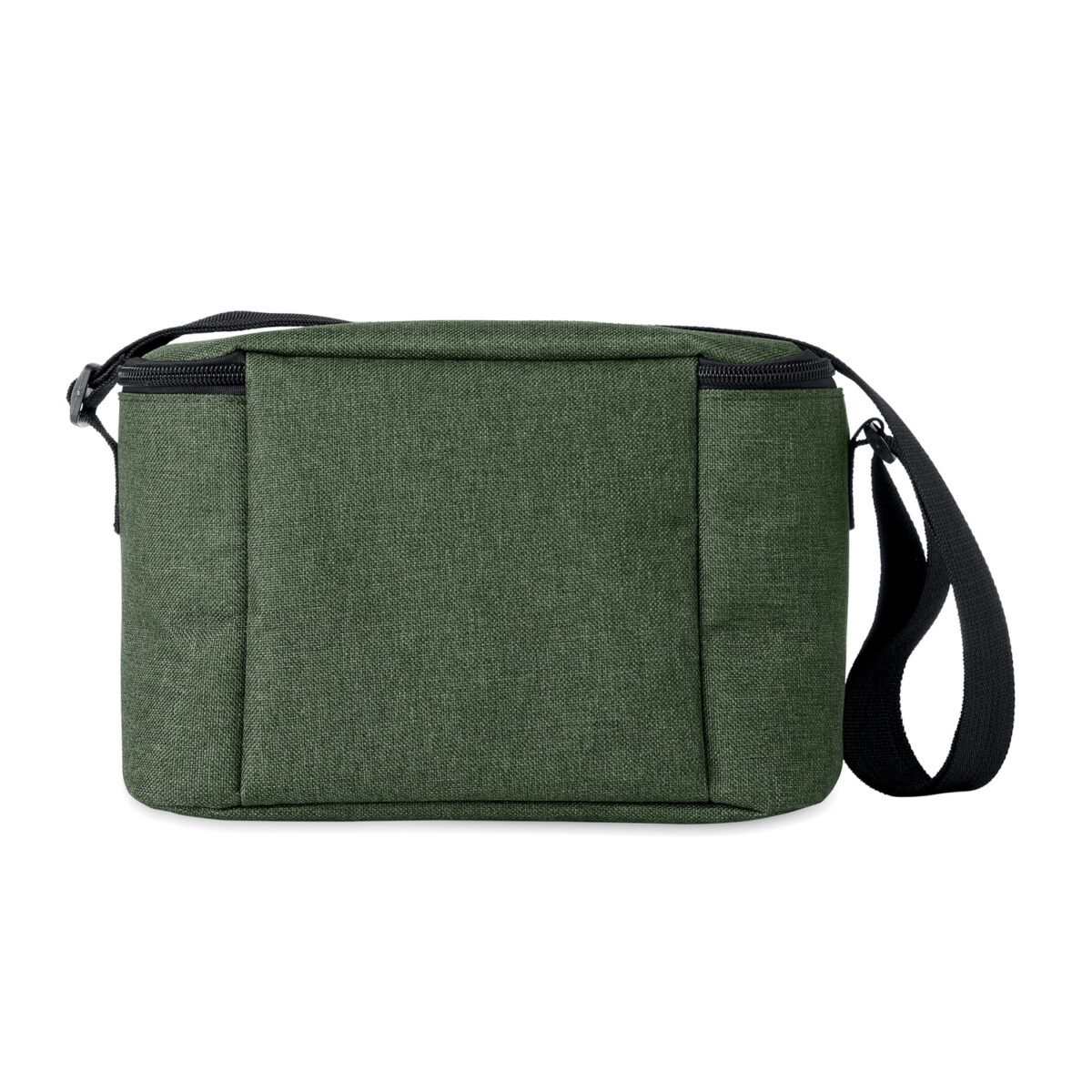 Sac isotherme durable 6 canettes en RPET pour activités extérieures Emportez notre sac isotherme en RPET pour vos sorties. Conçu pour 6 canettes, avec poche frontale et bandoulière, <strong>il garde vos boissons fraîches</strong> tout en respectant l'environnement.