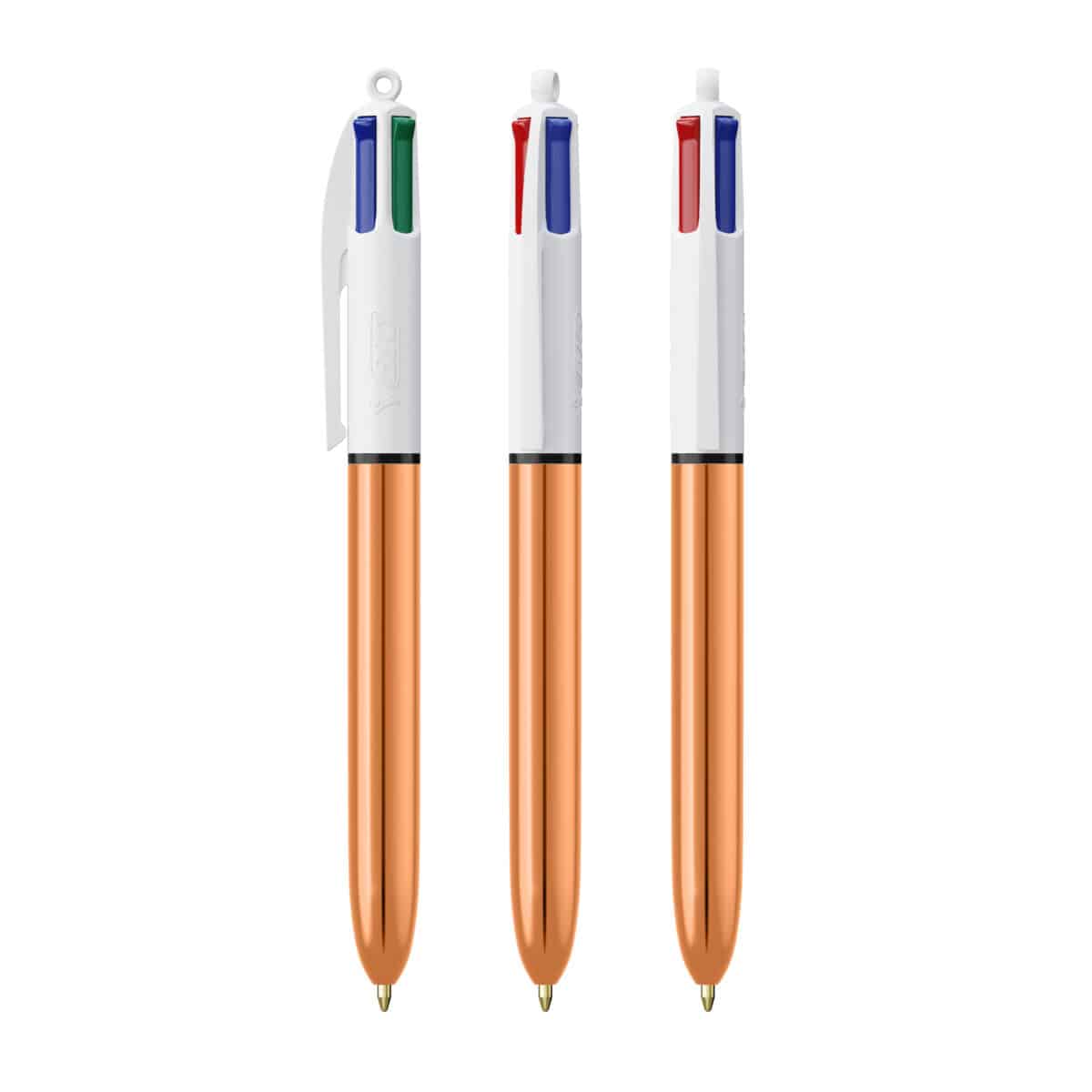 3 faces bic 4 couleurs versions shine blanc or rose