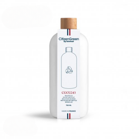 Bouteille blanche avec bouchon en bois française